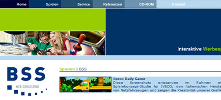 Screenshot der Webseite www.bss-consulting.de