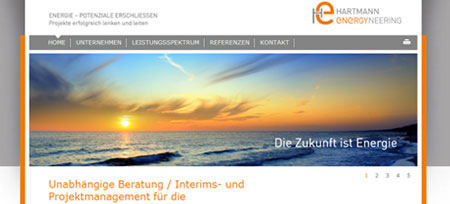 Screenshot der Webseite www.hartmann-energyneering.com
