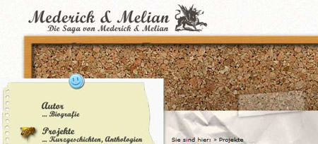 Screenshot der Webseite www.mederick-melian.de