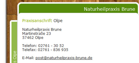 Screenshot der Webseite www.naturheilpraxis-brune.de